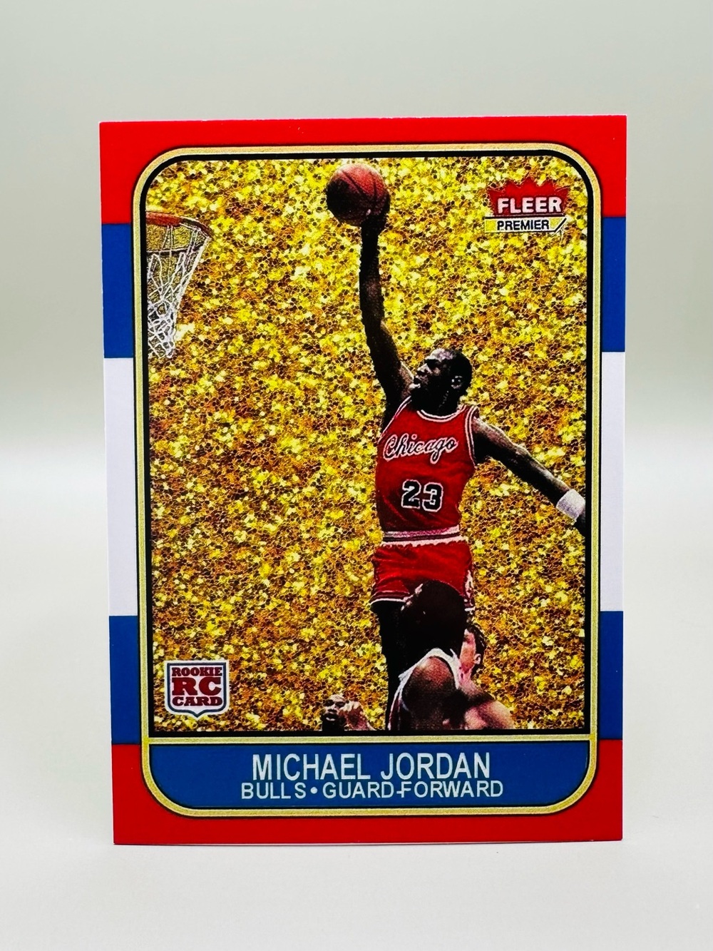 Michael Jordan Rookie 1986 Fleer Premier #57 Novelty Basketball Card. Bulls.
